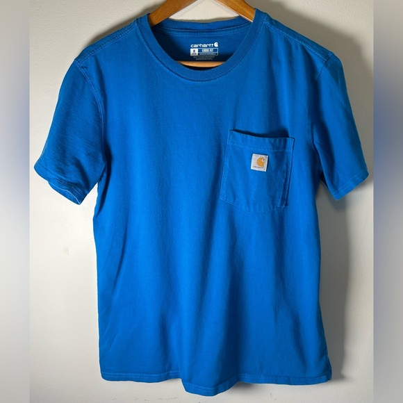 Carhartt Other - Carhartt Loose Fit Short Sleeve T-Shirt Pocket Blue Size M (8-10) EUC